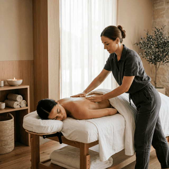 Licensed massage therapist providing professional massage therapy