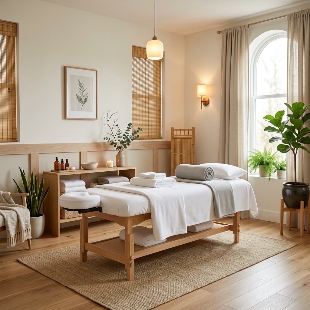 Massage therapist giving a treatment